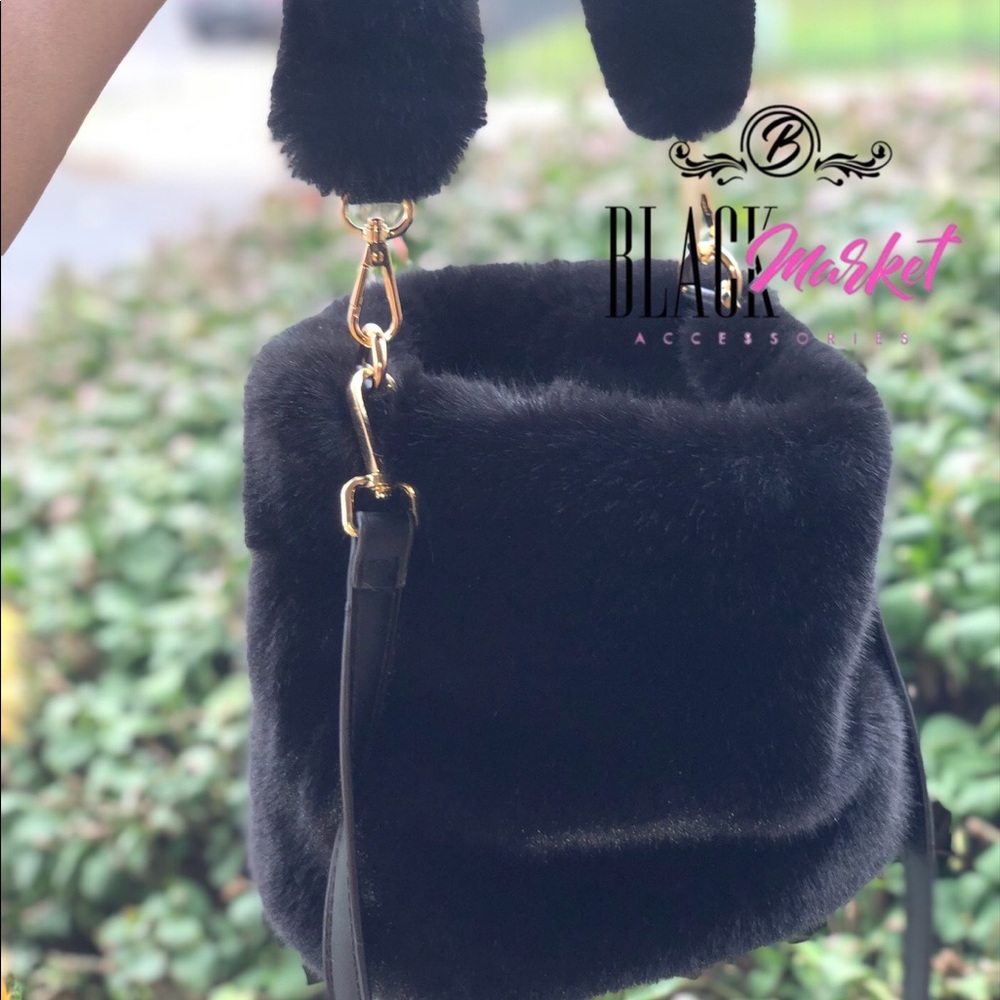 Black Faux Fur Bag ( Brand New )
